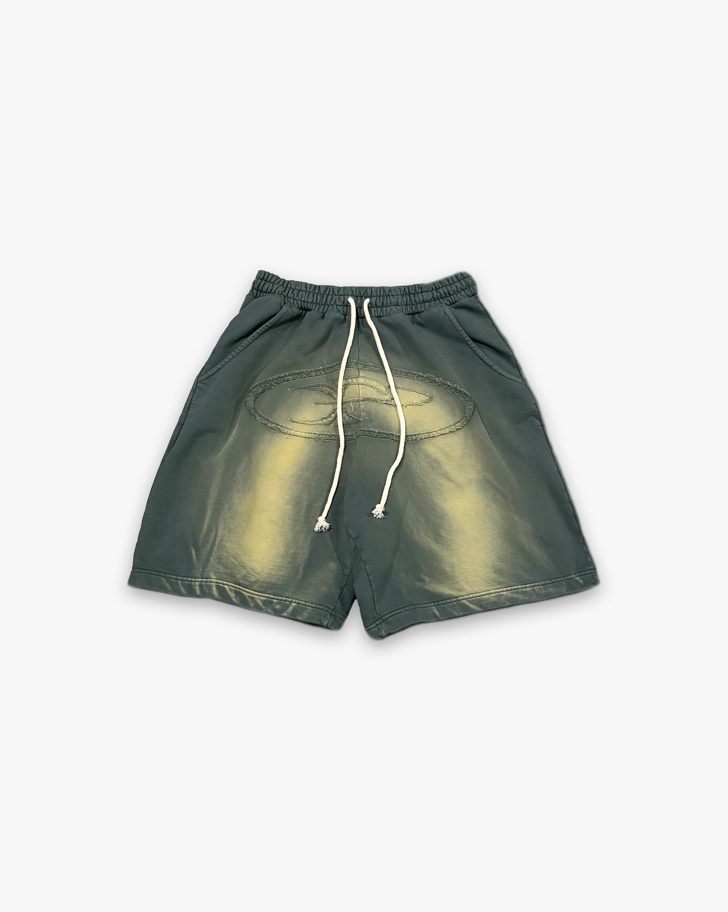 RAW FADED BIG APPLIQUE SHORTS