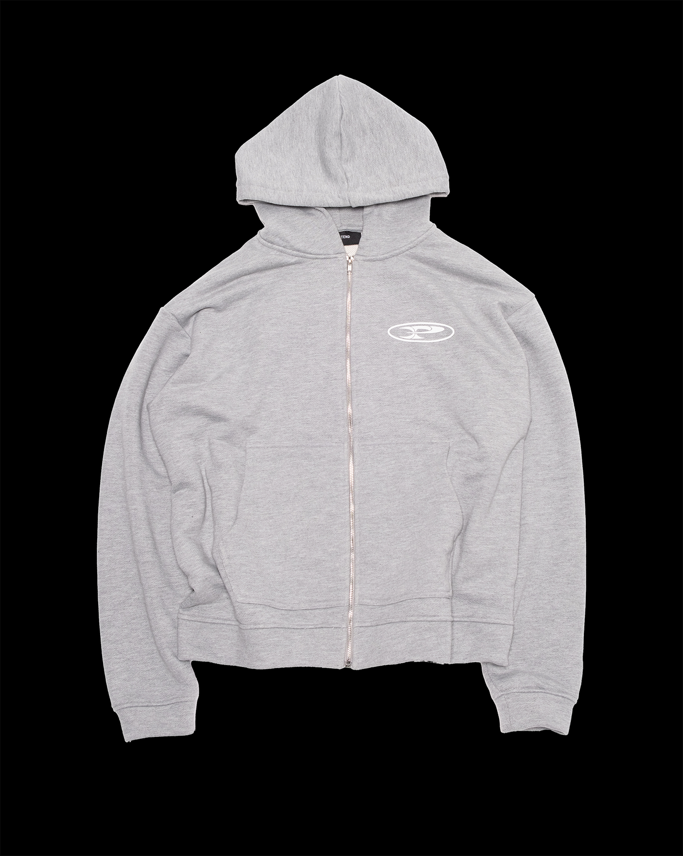 RAW ZIP HOODIE - ASH GREY