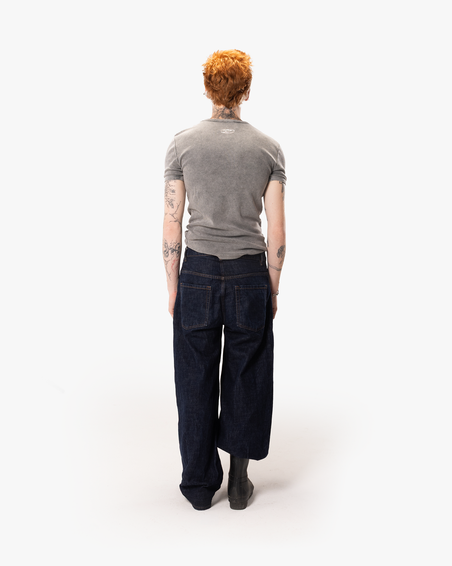 RAW RIBBED TEE - ACID GREY