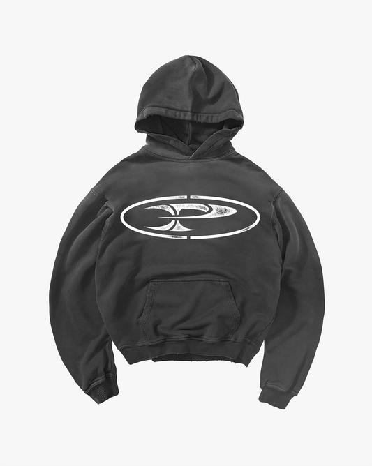 ACID WASHED DISTRESSED HOODIE