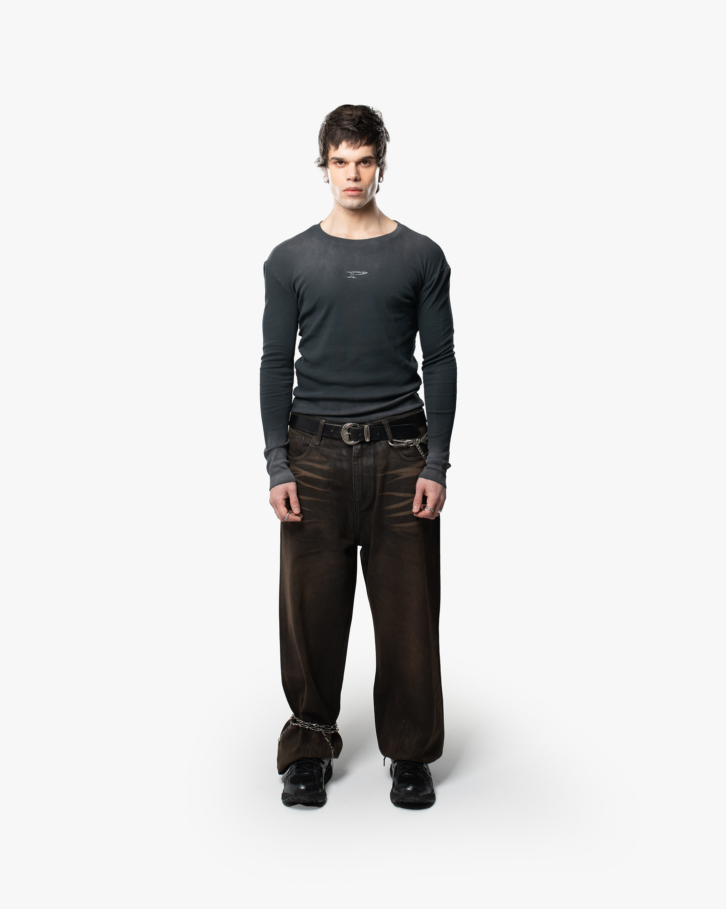 RAW RIBBED LONGSLEEVE - AGED BLACK