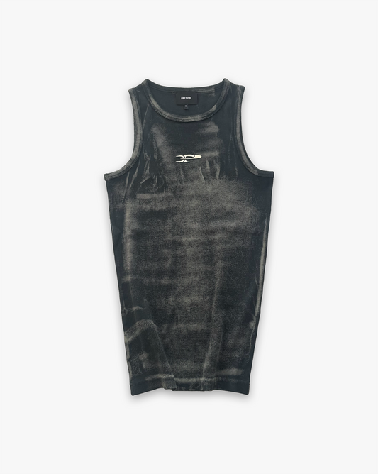 RAW RIBBED TANK TOP - BASALT