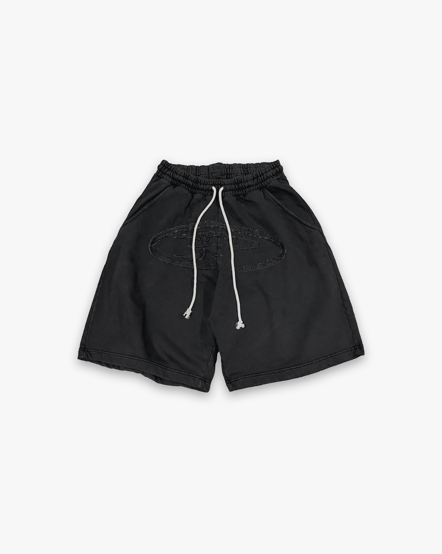 RAW BIG APPLIQUE SHORTS - BLACK