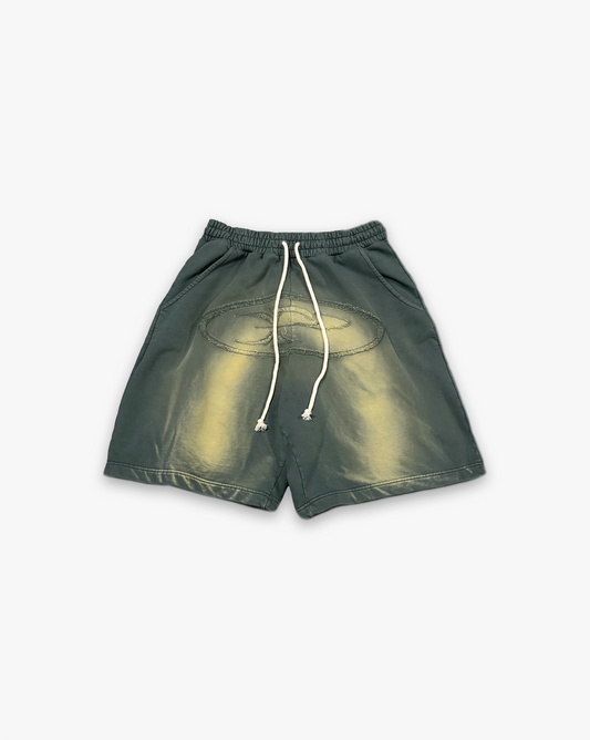 RAW FADED BIG APPLIQUE SHORTS
