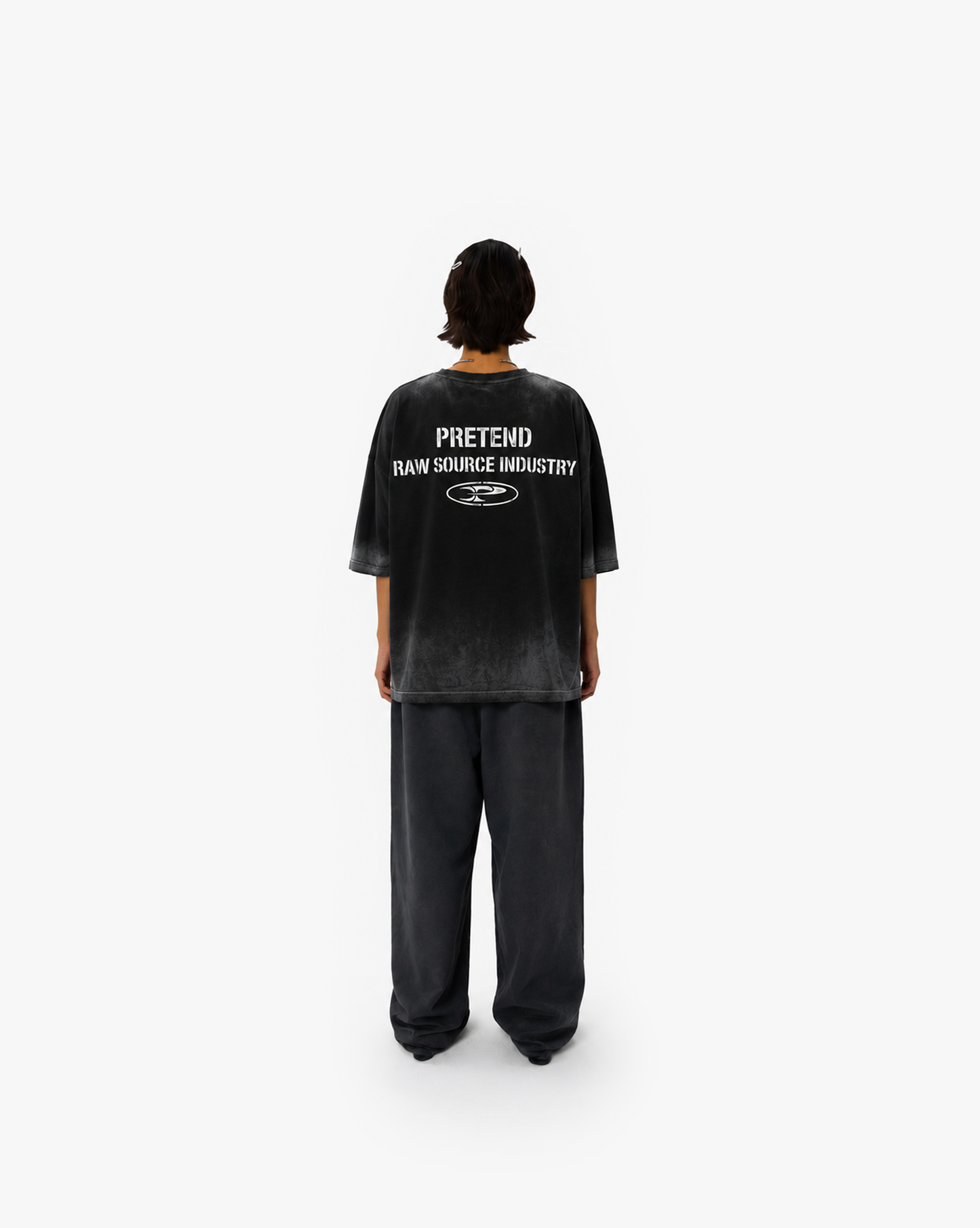 RAW TYPO TEE - FADED BLACK