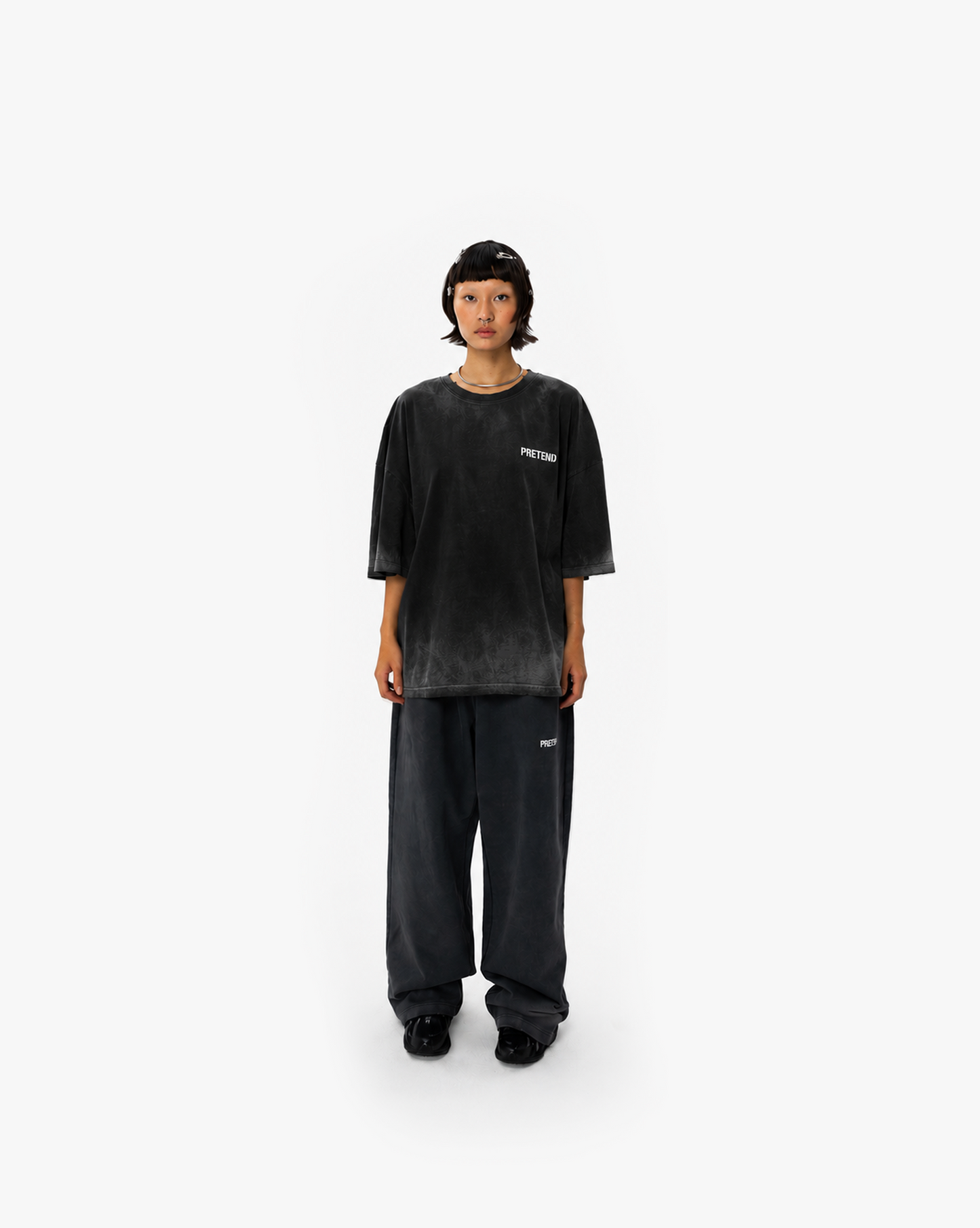 RAW TYPO TEE - FADED BLACK