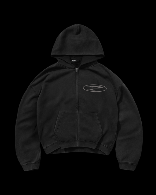 RAW ZIP HOODIE BLACK - ANTRASIT