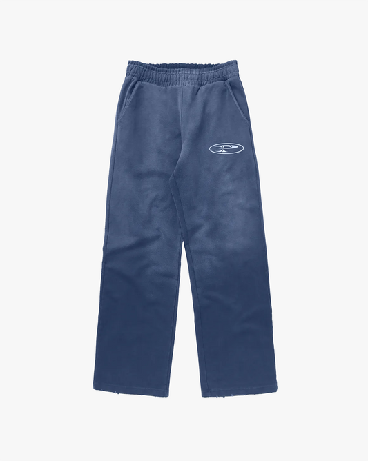 FADED RAW SWEATPANTS - DARK DENIM BLUE