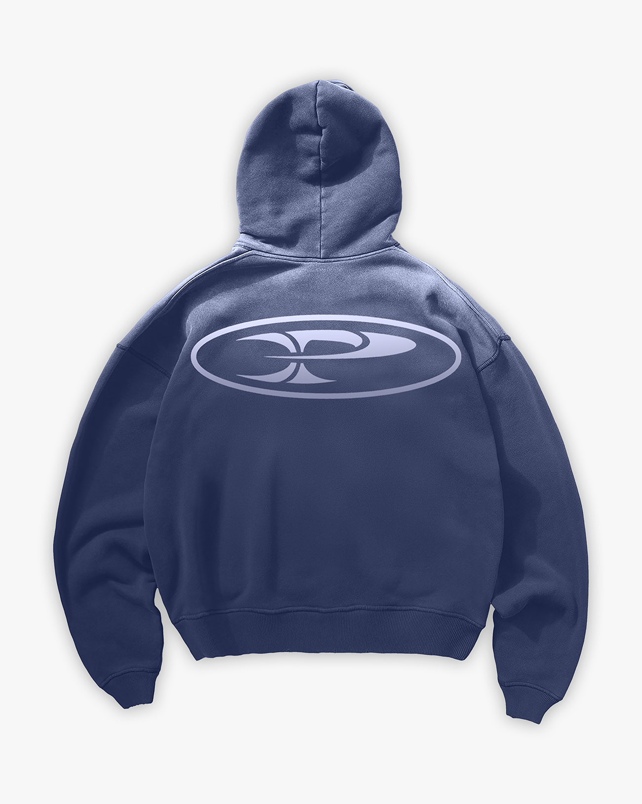 FADED RAW ZIP HOODIE - DARK DENIM BLUE