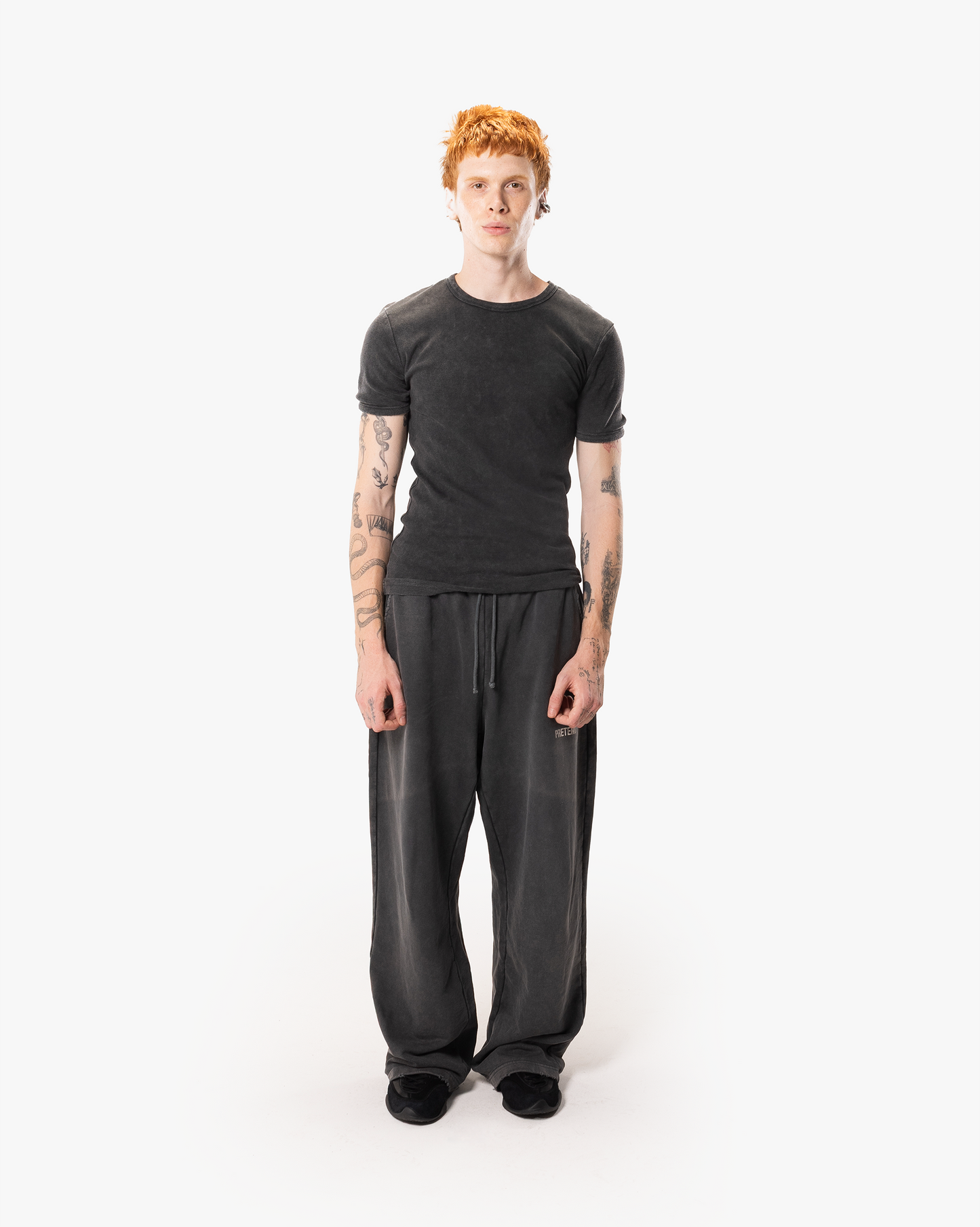 RAW RIBBED TEE - CHARCOAL