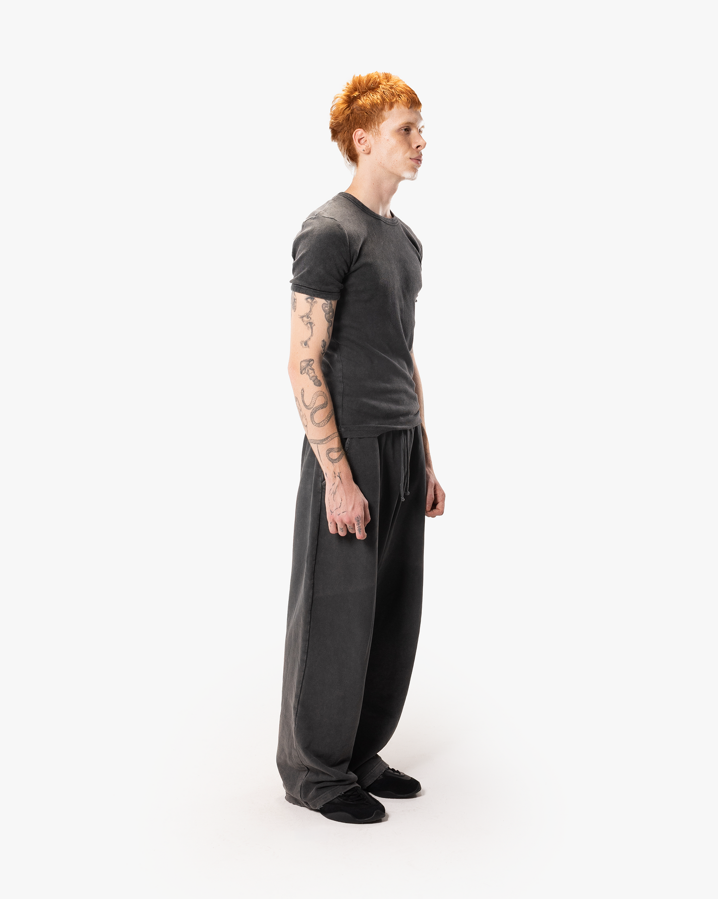 RAW RIBBED TEE - CHARCOAL