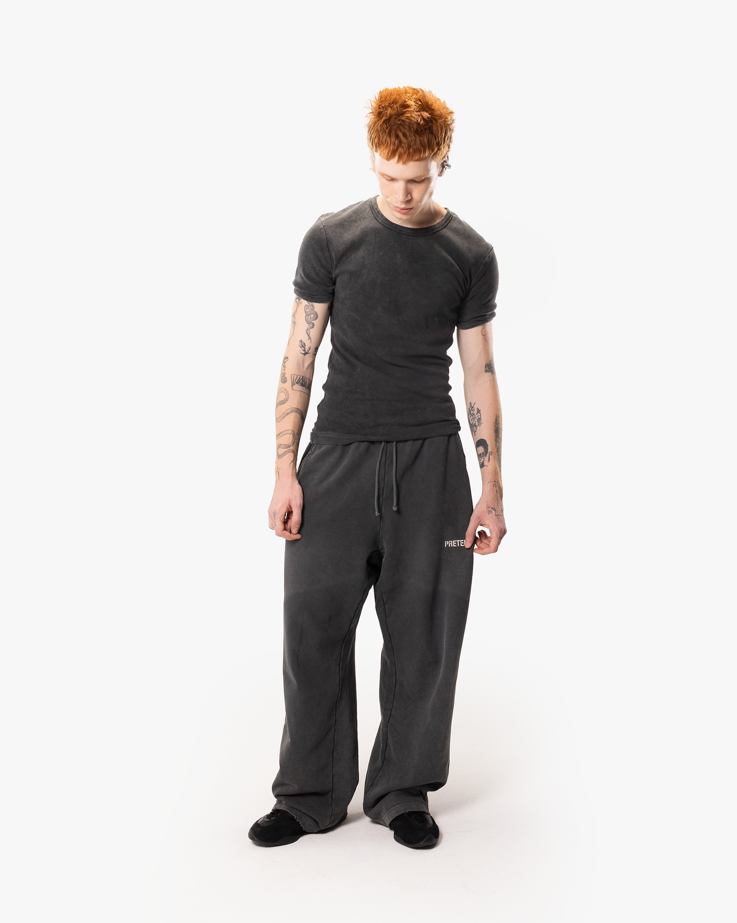RAW RIBBED TEE - CHARCOAL