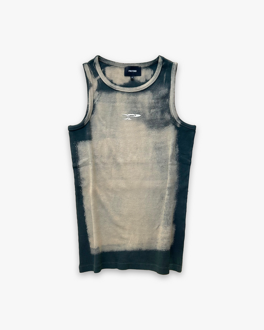 RAW RIBBED TANK TOP - DARK SMOKE