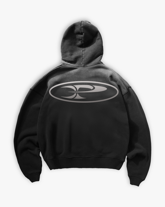 FADED RAW ZIP HOODIE