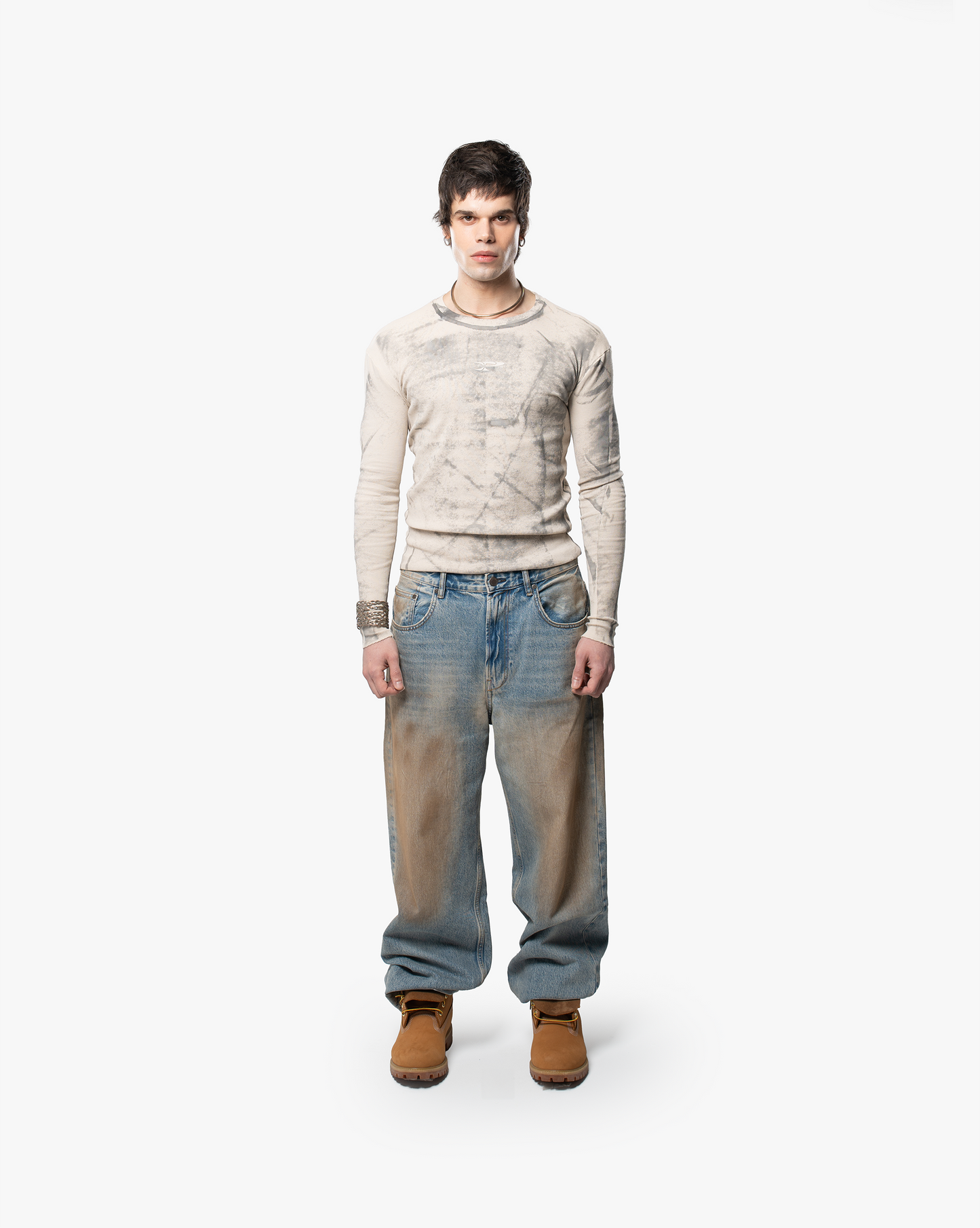 RAW RIBBED LONGSLEEVE - FOSIL