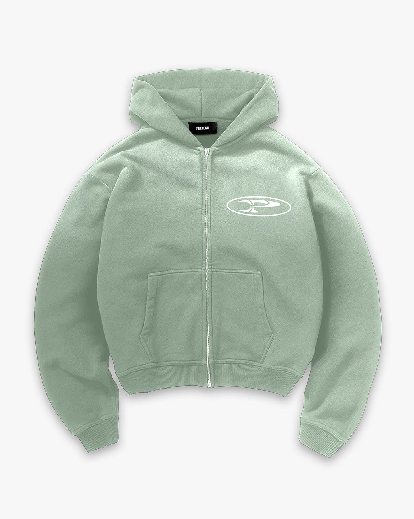 RAW ZIP HOODIE - ICEBERG GREEN