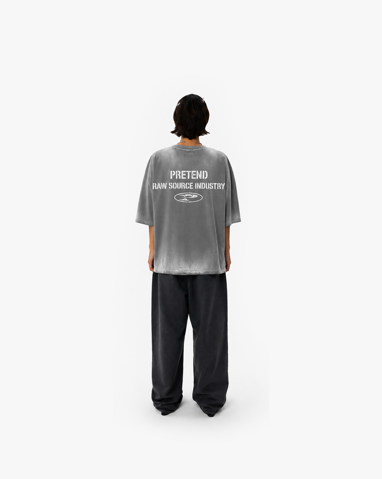 RAW TYPO TEE - FADED GREY