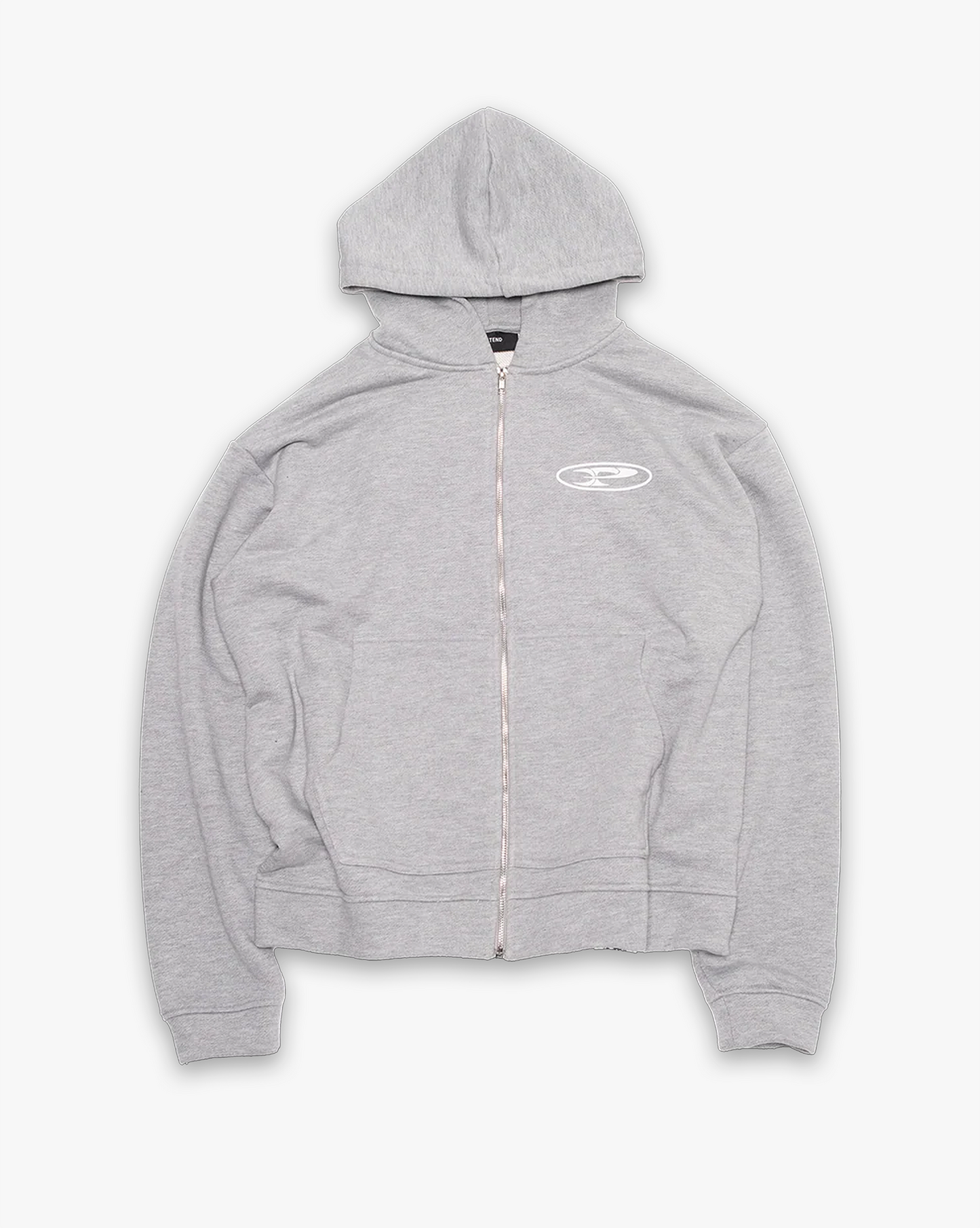 RAW ZIP HOODIE - ASH GREY