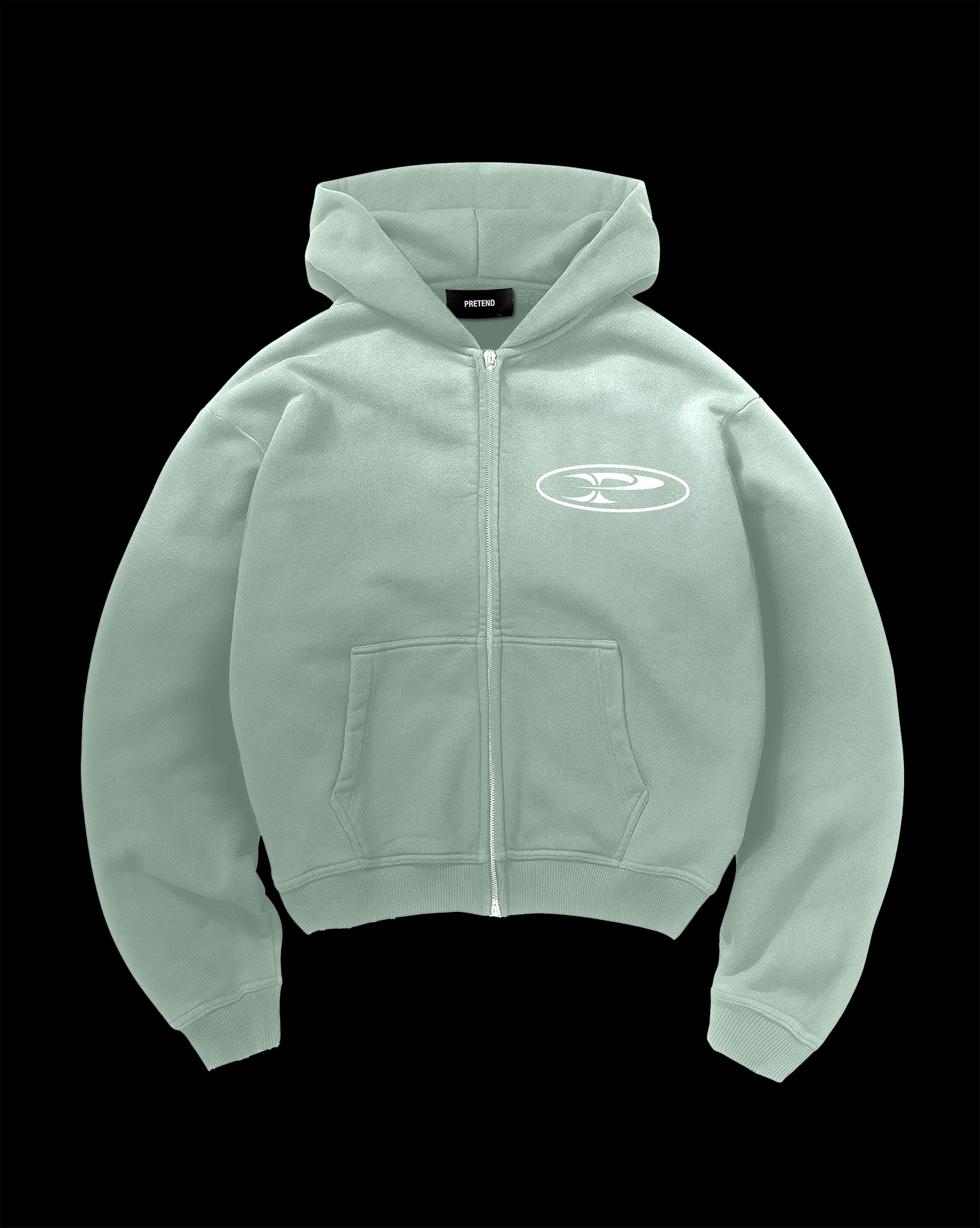 RAW ZIP HOODIE - ICEBERG GREEN