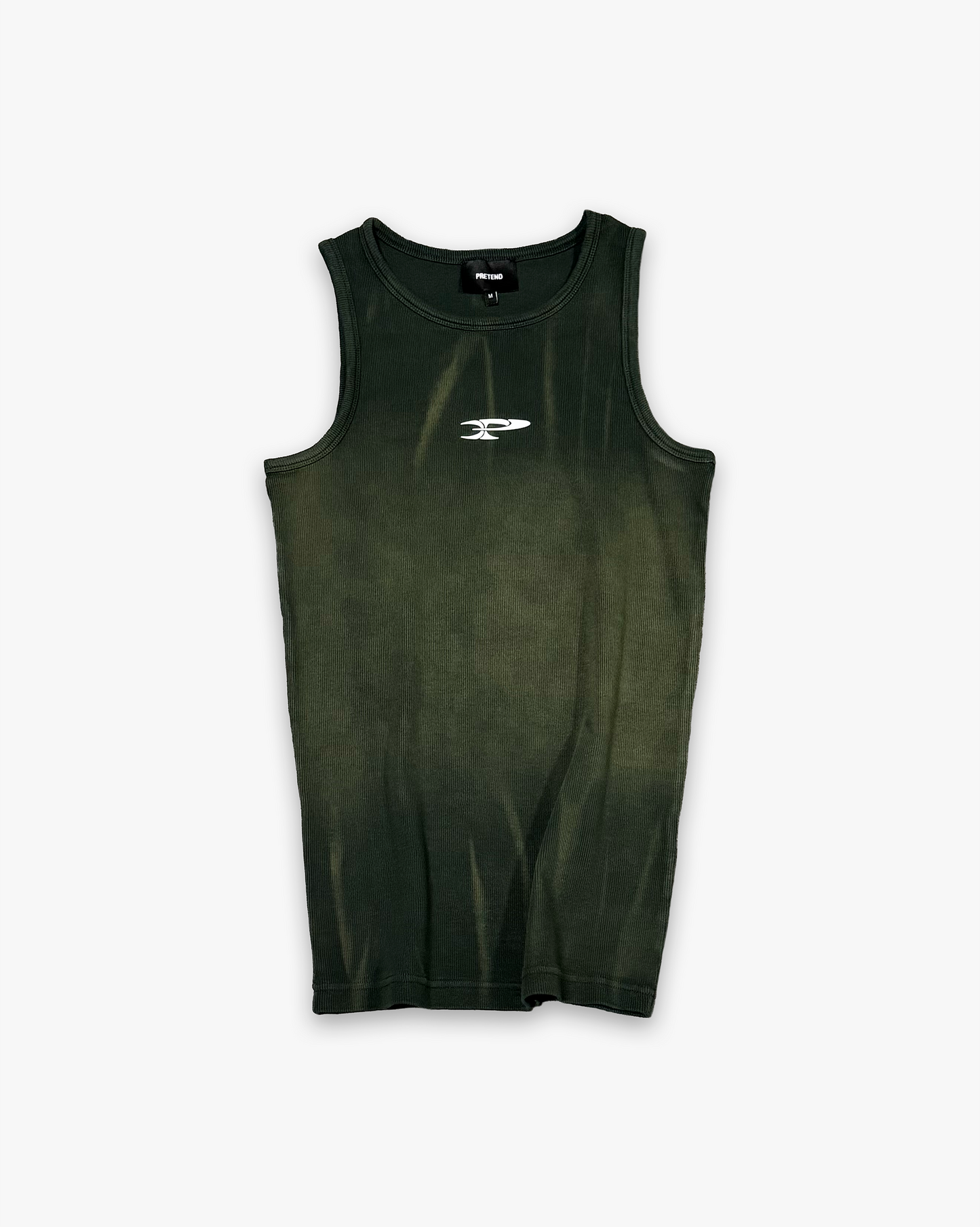 RAW RIBBED TANK TOP - MOSS