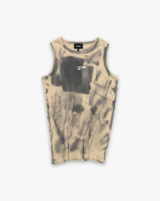 RAW RIBBED TANK TOP - CONCRETE