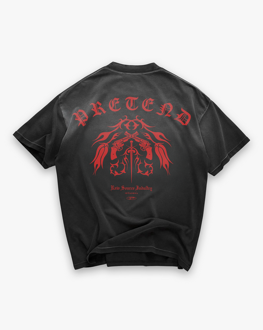 PRETEND MAFIA TEE - AGED BLACK