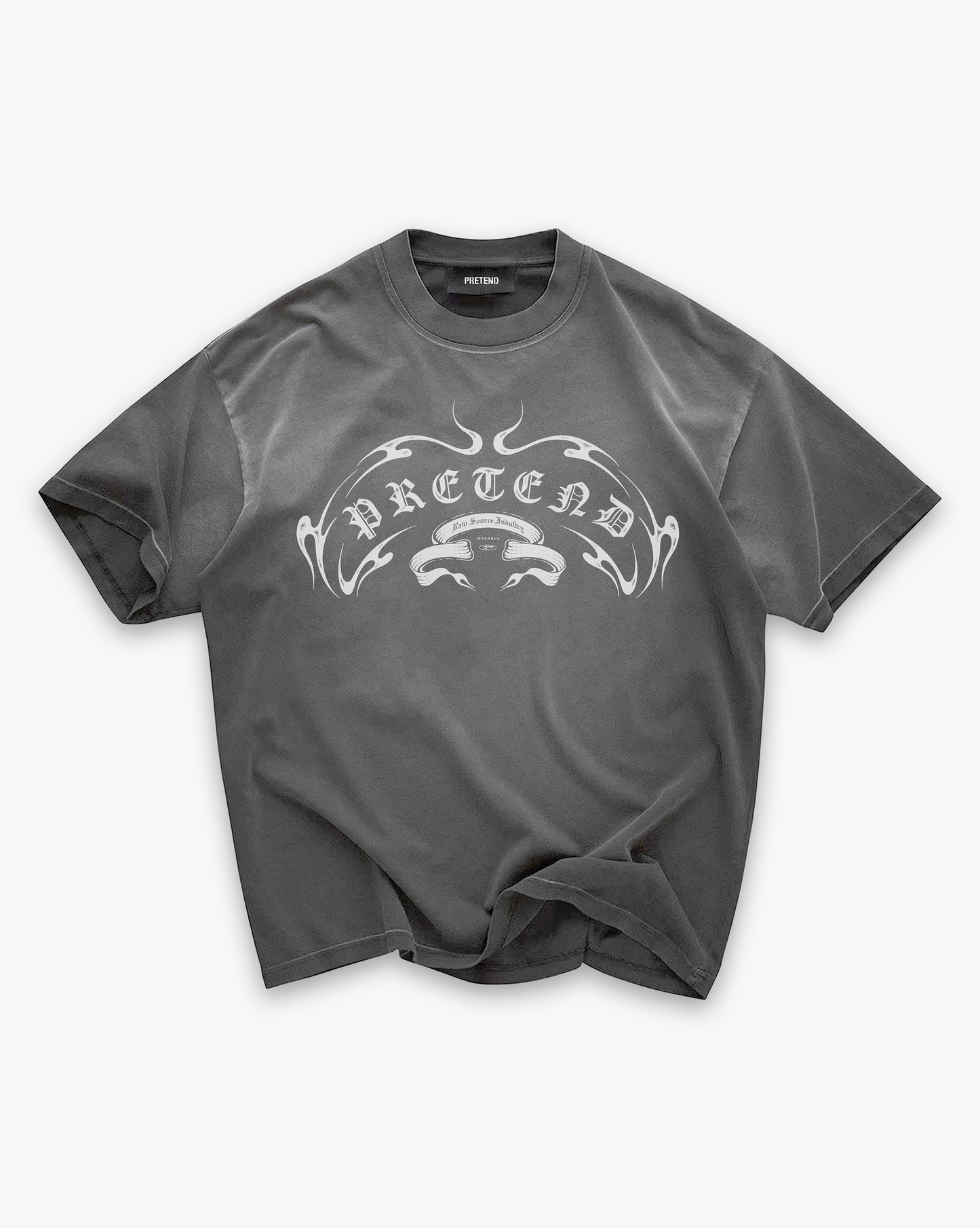 PRETEND STATE TEE - ACID WASHED GREY