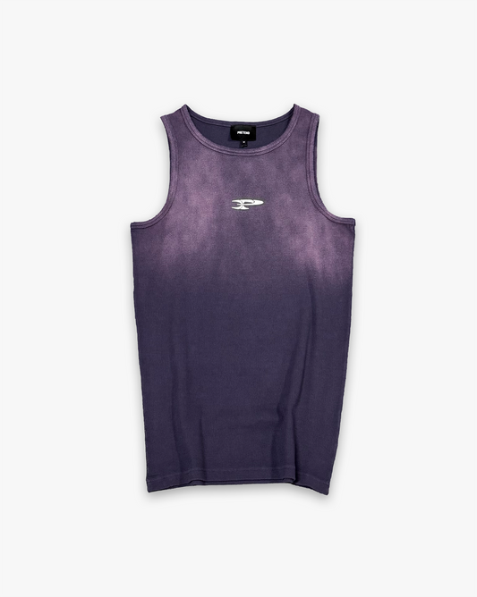 RAW RIBBED TANK TOP - AUBERGINE