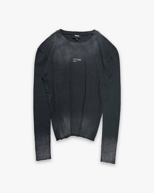 RAW RIBBED LONGSLEEVE - AGED BLACK