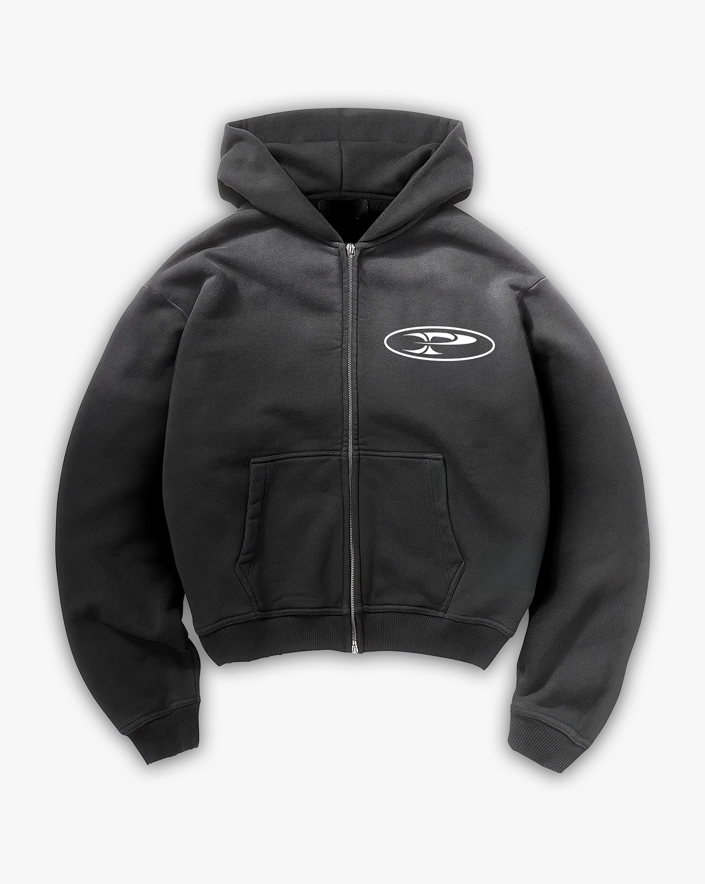 FADED RAW ZIP HOODIE