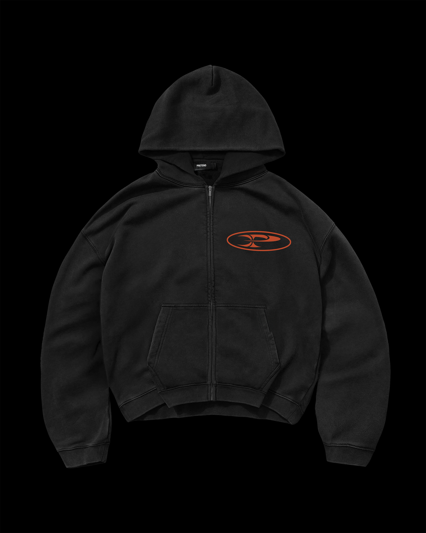 RAW ZIP HOODIE BLACK - RED