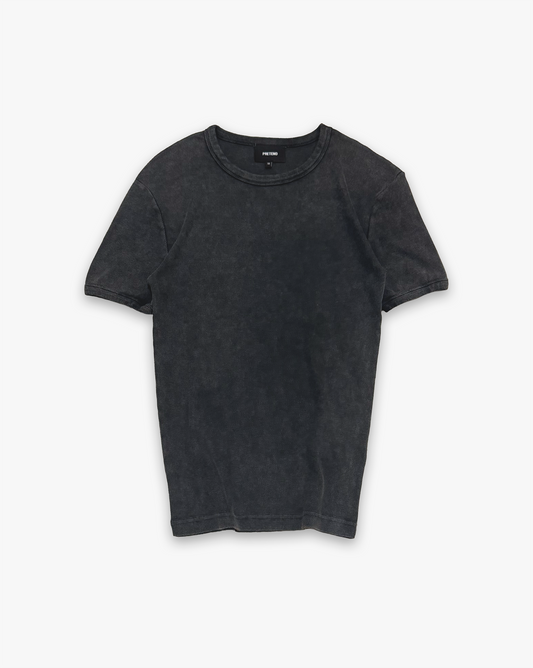 RAW RIBBED TEE - CHARCOAL