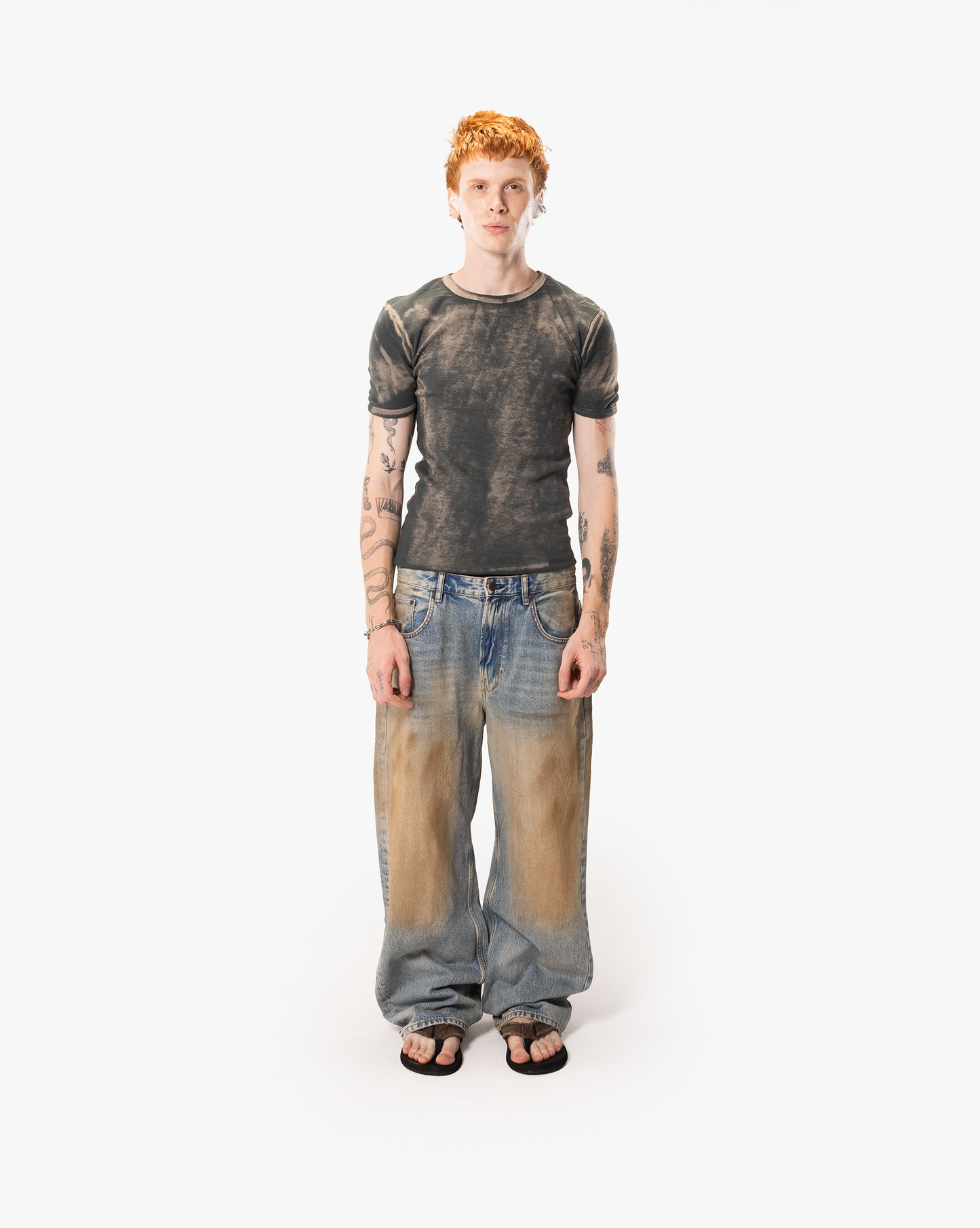 RAW RIBBED TEE - SMOKE