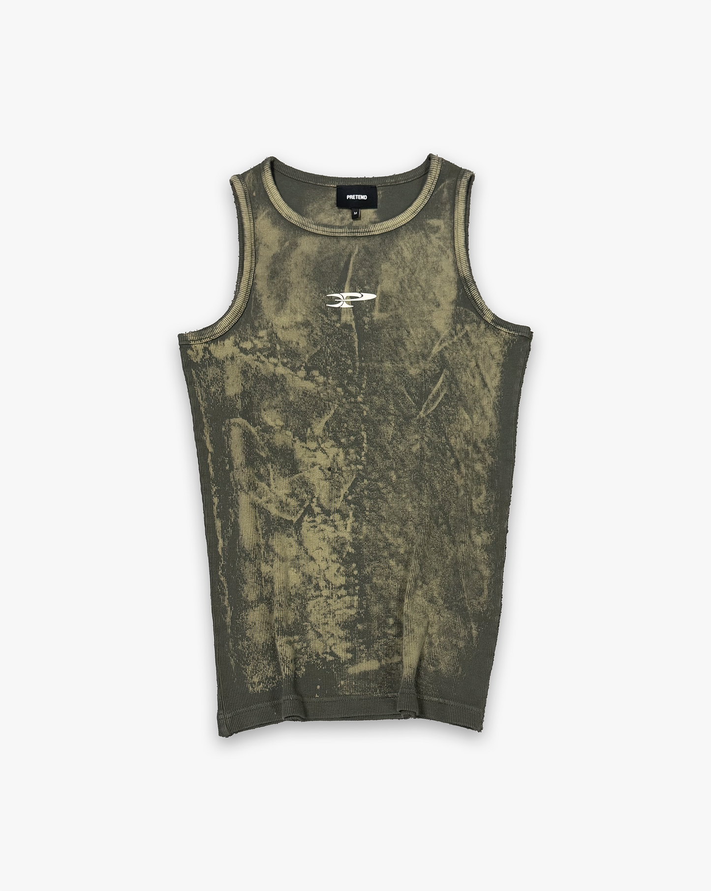 RAW RIBBED TANK TOP - SMOKE GREEN
