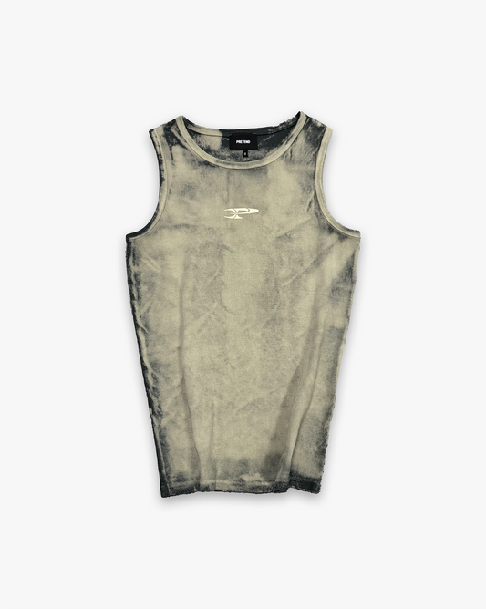 RAW RIBBED TANK TOP - SULFUR