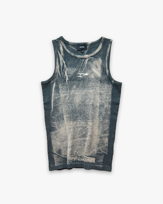 RAW RIBBED TANK TOP - DARK SMOKE