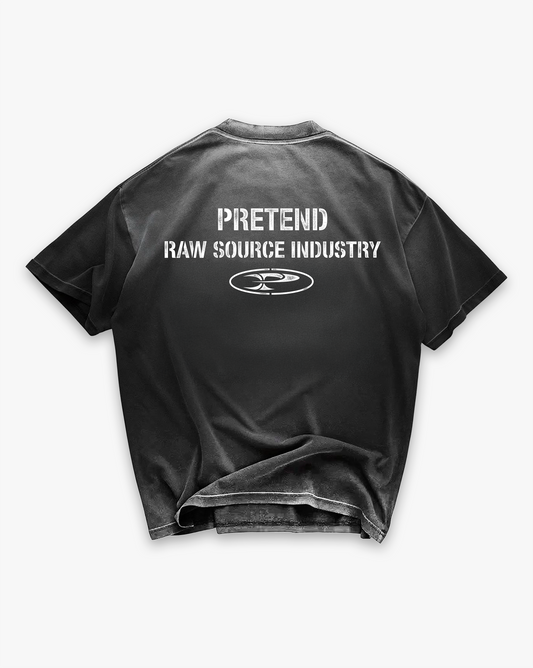 RAW TYPO TEE - FADED BLACK