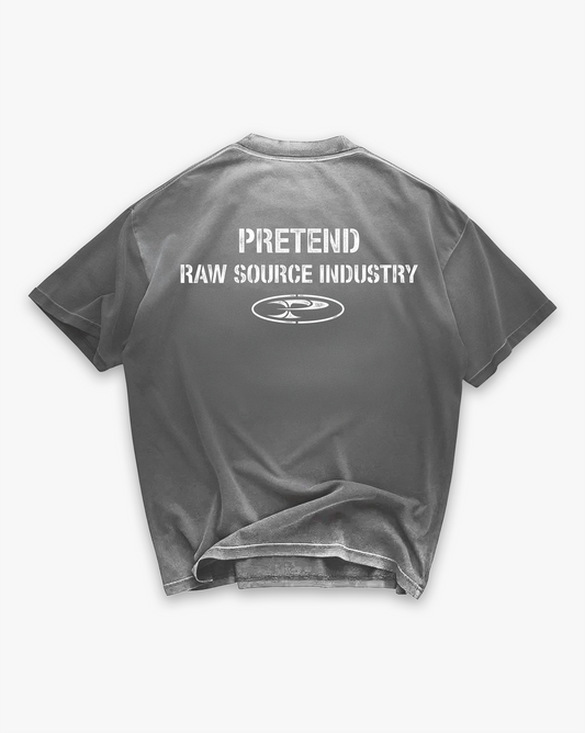 RAW TYPO TEE - FADED GREY