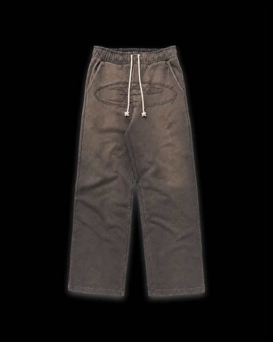 RAW FADED APPLIQUE SWEATPANTS - ANTRASIT