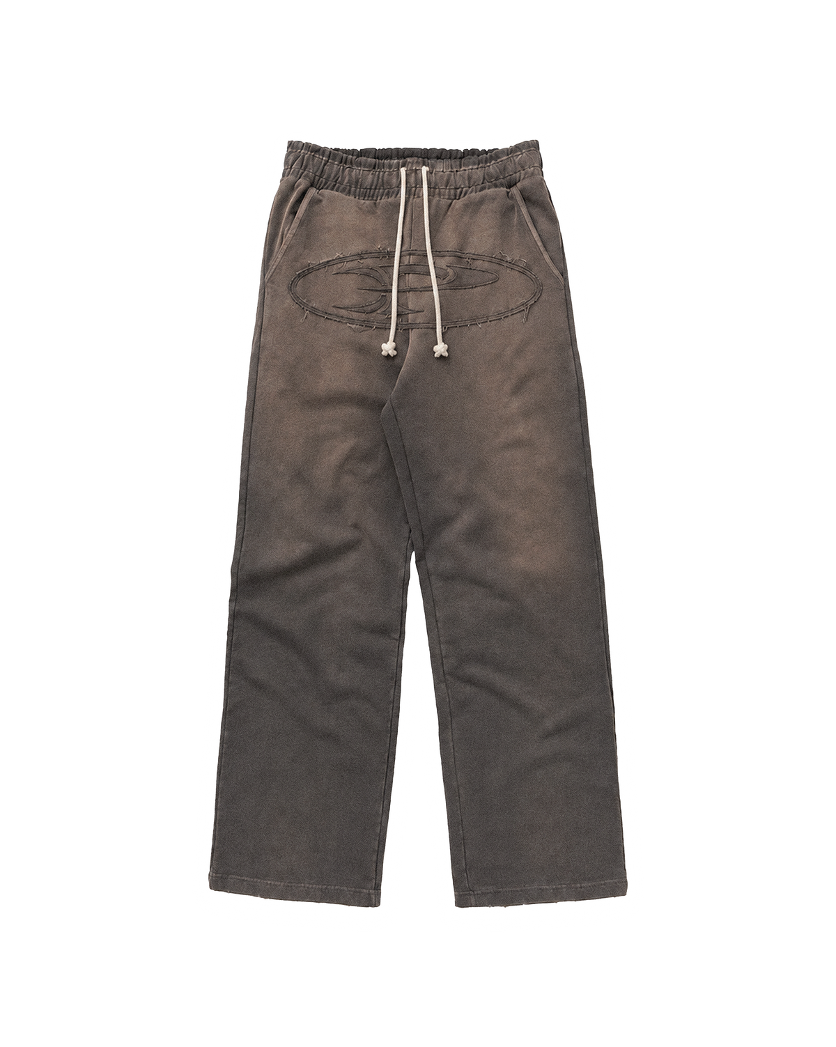 RAW FADED APPLIQUE SWEATPANTS - ANTRASIT