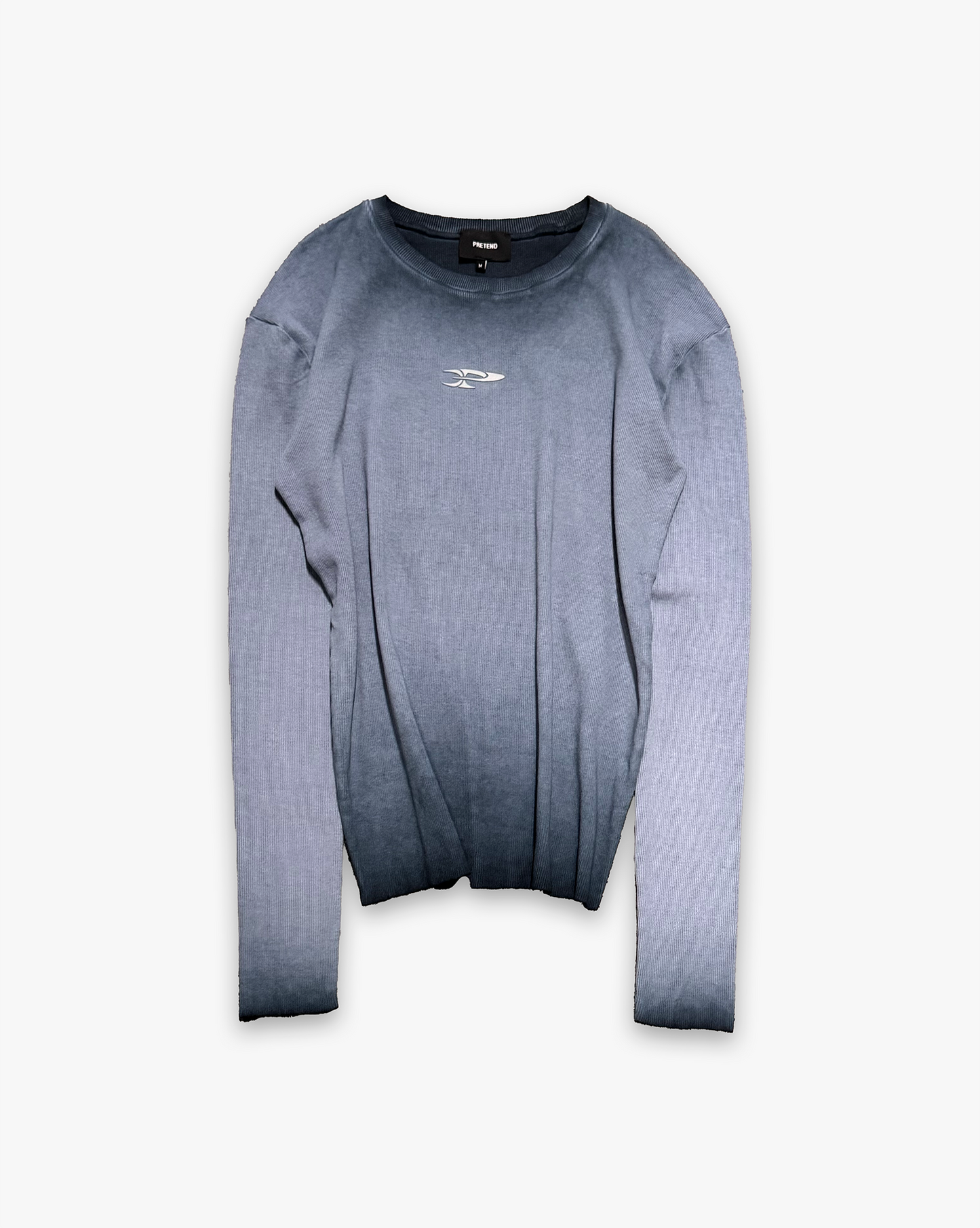 RAW RIBBED LONGSLEEVE - DARK DENIM BLUE