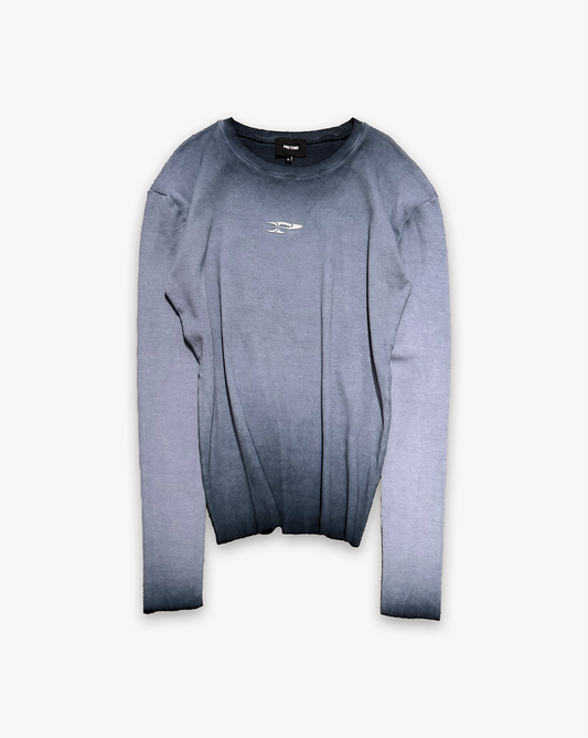 RAW RIBBED LONGSLEEVE - DARK DENIM BLUE