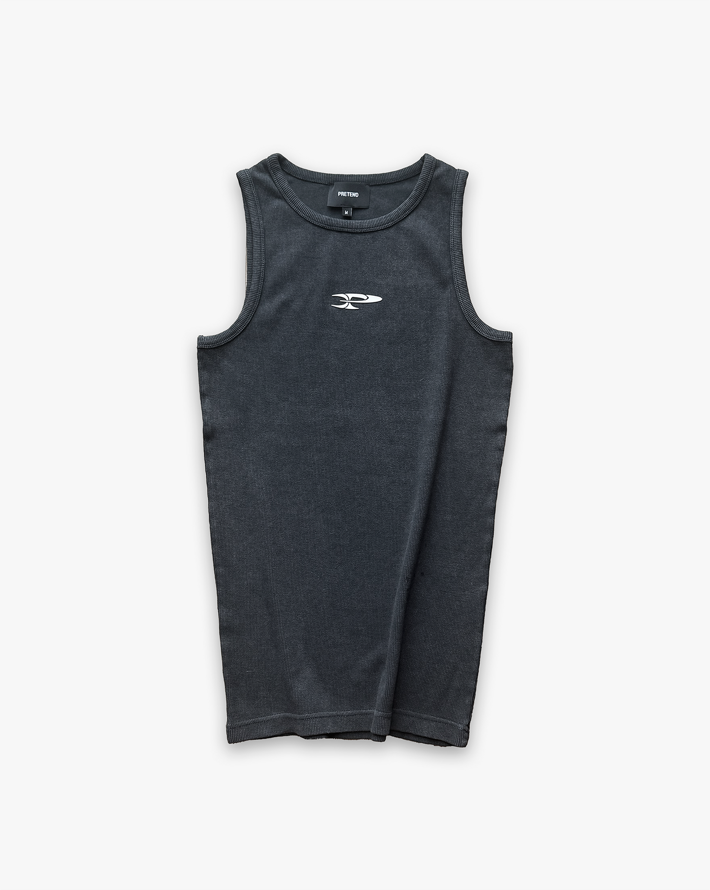 RAW RIBBED TANK TOP - CHARCOAL