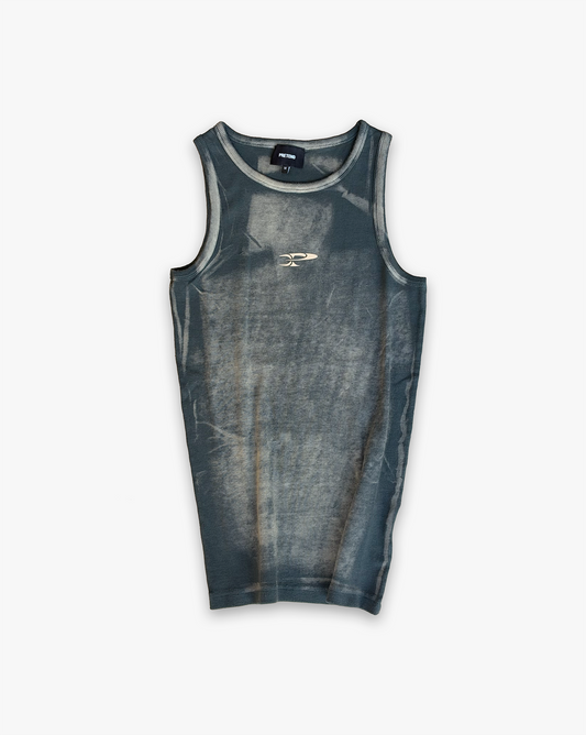 RAW RIBBED TANK TOP - SMOKE